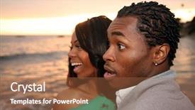  Presentation with african american couples on the mountains - Theme featuring shocked at what they see background and a  colored foreground