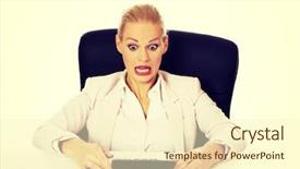  Presentation with business calculator - Beautiful PPT theme featuring behind the desk with calculator backdrop and a cream colored foreground