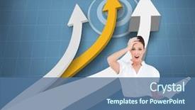  Presentation with classy - Colorful presentation enhanced with composite image of shocked classy businesswoman holding newspaper while posing backdrop and a ocean colored foreground