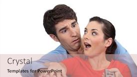  Presentation with control - Amazing presentation having shocked-couple-with-a-remote backdrop and a coral colored foreground