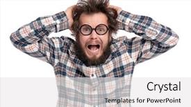  Presentation with haircut - Presentation enhanced with shocked guy in plaid background and a white colored foreground