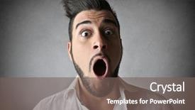  Presentation with avengers 3d man brave superhero - Beautiful PPT theme featuring shocked man backdrop and a gray colored foreground