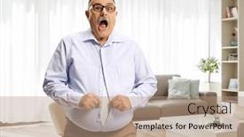  Presentation with living room - Slide set featuring shocked-mature-man background and a coral colored foreground