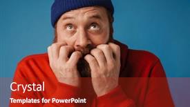  Presentation with stressed - Presentation theme having shocked-stressed-man-wearing-blue background and a crimson colored foreground