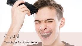  Presentation with razor - Beautiful presentation design featuring shocked-teenage-boy-cuts backdrop and a lemonade colored foreground