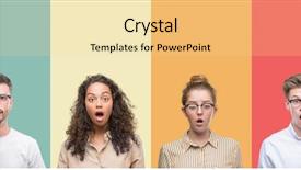  Presentation with collage of diversity people - Theme consisting of shocked with surprise expression fear background and a blonde colored foreground