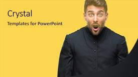  Presentation with christian - PPT theme having shocked with surprise expression fear background and a yellow colored foreground