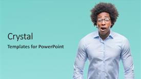  Presentation with afro - Colorful slides enhanced with shocked with surprise expression fear backdrop and a  colored foreground