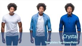  Presentation with african american families - Theme with shocked with surprise expression fear background and a  colored foreground