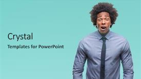  Presentation with afro - PPT theme featuring shocked with surprise expression fear background and a  colored foreground
