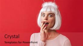  Presentation with christmas red - Cool new slides with shocked woman dressed in carnival backdrop and a  colored foreground