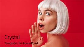  Presentation with eyes detection in an image - Beautiful theme featuring shocked woman dressed in carnival backdrop and a  colored foreground