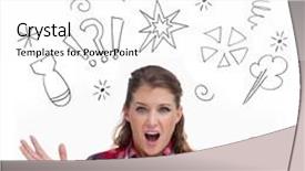  Presentation with doodles - Beautiful slides featuring shocked woman screaming against swearing doodles backdrop and a white colored foreground