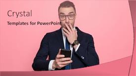  Presentation with mouth - PPT layouts enhanced with shocked-young-businessman-in-suit background and a lemonade colored foreground