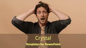  Presentation with studio - PPT theme enhanced with shocked-young-man-in-casual and a  colored foreground