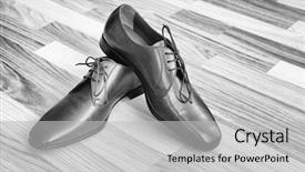  Presentation with men shoes - Beautiful presentation featuring brown leather men's shoes backdrop and a light gray colored foreground