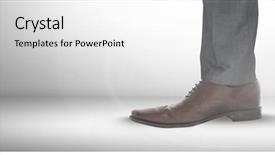  Presentation with digital instruction - Beautiful slides featuring businessman's feet and shoe backdrop and a  colored foreground