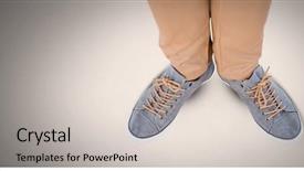  Presentation with feet - Audience pleasing slide set consisting of man's feet and shoe backdrop and a soft green colored foreground