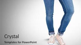  Presentation with digital blockchain - Amazing slide set having 3d shoe - digital composite of woman's legs backdrop and a light gray colored foreground