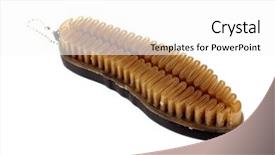  Presentation with shoe - Slide deck consisting of shoe brush isolated on white background and a white colored foreground