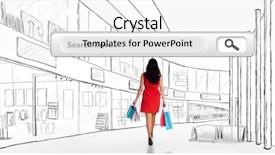  Presentation with search engine - Amazing slide deck having woman standing with shopping bags against search engine backdrop and a white colored foreground