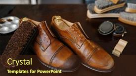  Presentation with repair - Presentation having shoe-repair-service-concept-boots background and a tawny brown colored foreground