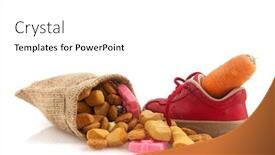  Presentation with white horse - Audience pleasing theme consisting of shoe with carrot for horse of sinterklaas and pepernoten isolated over white backdrop and a white colored foreground