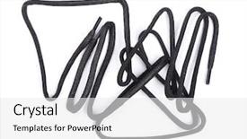  Presentation with black yellow color - Presentation theme enhanced with shoelaces shoe laces in black background and a white colored foreground