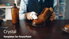  Presentation with composite material black carbon fiber - PPT layouts with shoemaker-wipes-black-shoe-polish background and a wine colored foreground