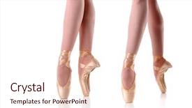  Presentation with ballerina - Beautiful presentation theme featuring ballet shoes - ballerina's feet isolated over white backdrop and a lemonade colored foreground
