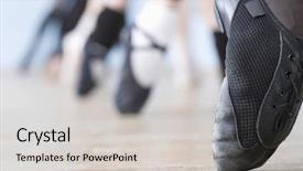  Presentation with ballerina shoes bear - Presentation having ballet shoes - closeup of ballerina's pointes background and a light gray colored foreground