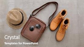  Presentation with gray - Presentation theme with purses shoes - men's casual outfits and gray background and a coral colored foreground