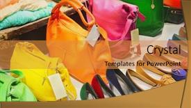  Presentation with paper bag vs plastic bags - Presentation enhanced with shoes and bags background and a gold colored foreground