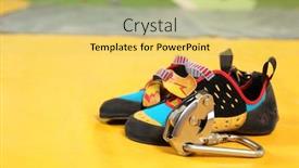  Presentation with pregnancy sport nutrition - Colorful presentation theme enhanced with shoes-and-carbine-on-sport backdrop and a yellow colored foreground