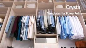  Presentation with room - Cool new presentation theme with shoes closet - big wardrobe with male clothes backdrop and a coral colored foreground