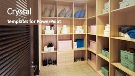  Presentation with decoration - Amazing slide set having shoes closet - decoration and design of modern backdrop and a coral colored foreground