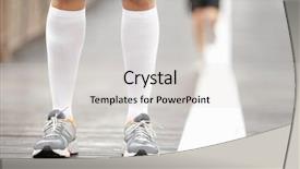  Presentation with brooklyn - Colorful PPT theme enhanced with running shoes closeup and compression backdrop and a light gray colored foreground