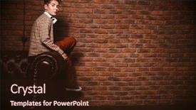  Presentation with full score - PPT theme featuring shoes free - full length portrait background and a wine colored foreground