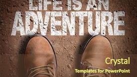  Presentation with trail - Beautiful slides featuring shoes free - top view of boot backdrop and a tawny brown colored foreground