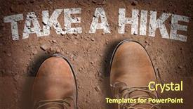  Presentation with trail - Slide deck featuring shoes free - top view of boot background and a tawny brown colored foreground