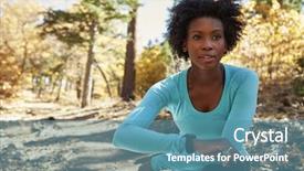  Presentation with black woman - Amazing slide deck having shoes free - young black woman backdrop and a teal colored foreground