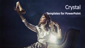  Presentation with shoe manufacturing - Presentation theme enhanced with shoes free - young woman holding a shoe background and a navy blue colored foreground