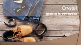  Presentation with men shoes - Cool new theme with shoes glasses wallet with cash backdrop and a coral colored foreground