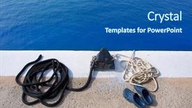  Presentation with boat - Slides with circle loop spirals - boat noray marine rope background and a ocean colored foreground