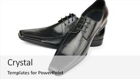  Presentation with shoes - Cool new slide deck with shoes isolated on the white backdrop and a  colored foreground