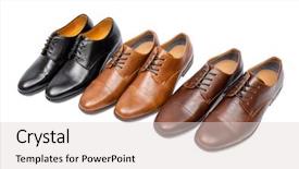  Presentation with frames isolated on white brown - Colorful theme enhanced with shoes isolated on white background backdrop and a  colored foreground