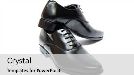  Presentation with black white - Audience pleasing PPT theme consisting of shoes isolated on white background backdrop and a light gray colored foreground