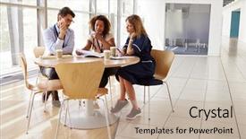  Presentation with healthcare workers - Slide set featuring shoes nurses - senior healthcare workers in consultation background and a mint green colored foreground