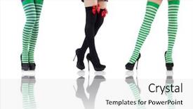  Presentation with white and black woman climbing ladders - Audience pleasing presentation theme consisting of shoes nurses - woman legs isolated backdrop and a  colored foreground