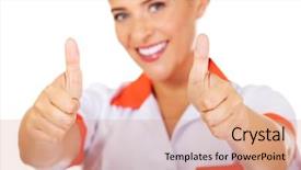  Presentation with teamwork nurse doctor - Beautiful presentation featuring shoes nurses - young smile female doctor backdrop and a  colored foreground